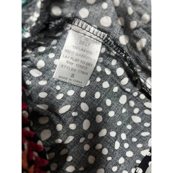 Savanna Jane Polka Dot Boho Top S Embroidered Bell Sleeves V Neck Casual - Picture 5 of 6